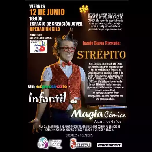 Viernes 12 Magia solidaria. Espectáculo «strepito»
